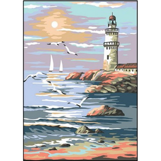 Kit complet canevas Margot Canevas Le Phare – 22x30 cm – Fabriqué en France. Canocea France