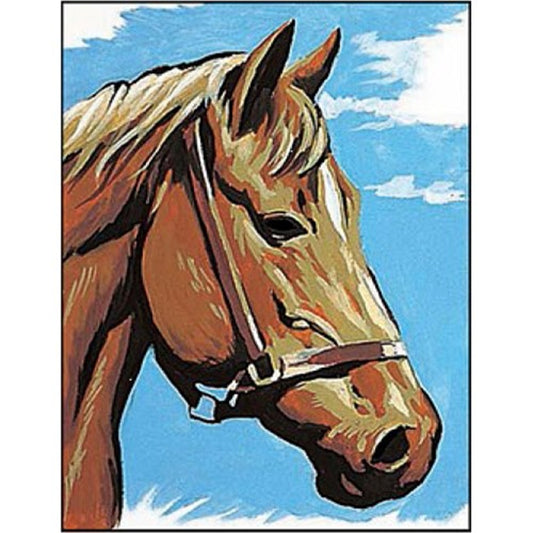 Kit complet canevas Tête de cheval Margot Canevas - Fabrication française. Canocea France