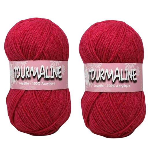 Pelote layette - framboise - 2 pièces de 50gr - Acrylique - Tourmaline