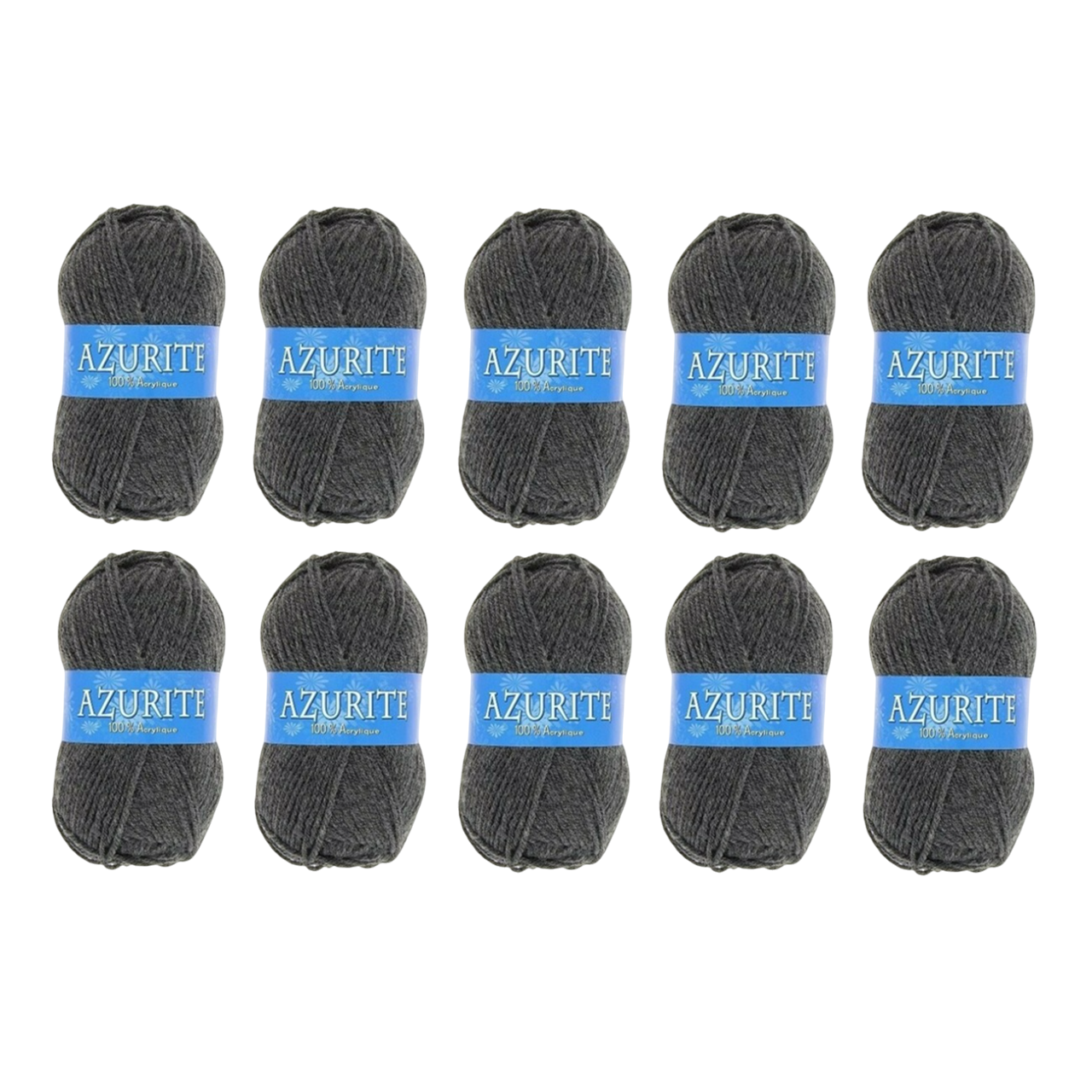 Pelote de fil à tricoter - gris anthracite - Acrylique - 10 pièces de 50 gr = 1 pull