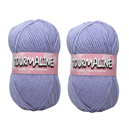 Pelote layette - violet - 2 pièces de 50gr - Acrylique - Tourmaline