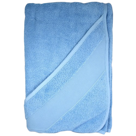 Serviette épaisse à broder avec capuche  - bleu -  75 x 75 cm - 100% coton