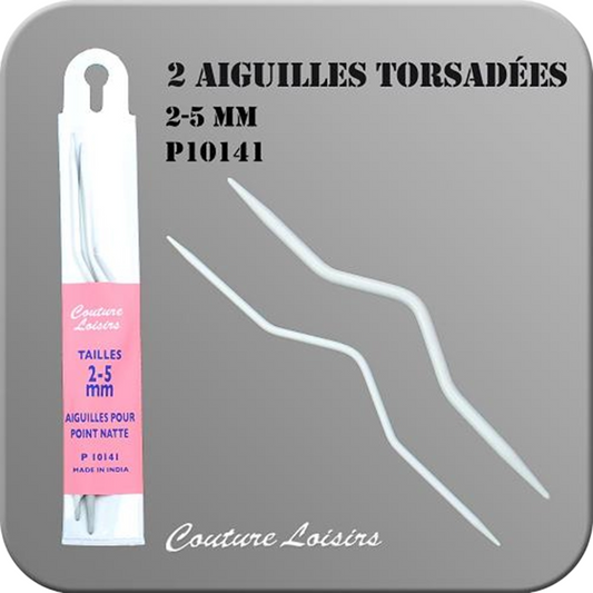 Aiguilles  à tricoter - spécial torsades - 1 paire - 2-5mm -