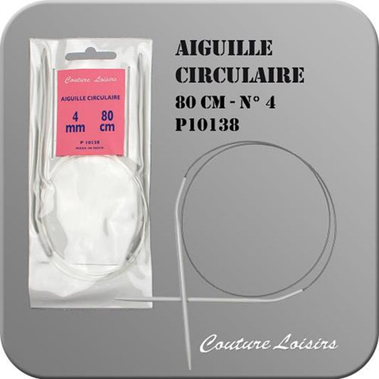 Aiguille à tricoter circulaire - 80 cm - n° 4 - plastique