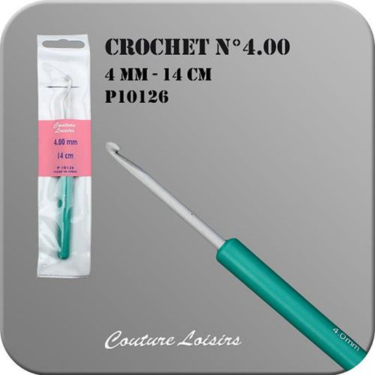 Crochet - plastique - Taille 4 mm x 14 cm - Blanc