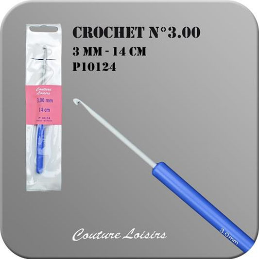 Crochet - plastique - Taille 3 mm x 14 cm - Blanc