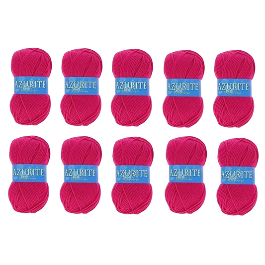 Pelote de fil à tricoter - fuchsia - Acrylique - 10 pièces de 50 gr = 1 pull