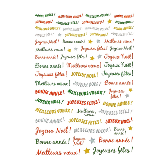 Gommettes messages et vœux de noël -134 pièces- de 1 à 8 cm