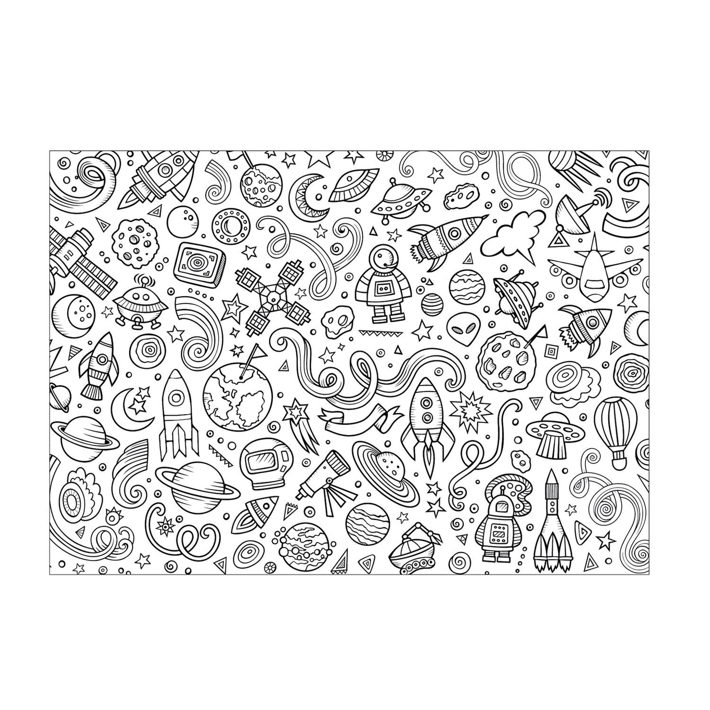 Set de table à colorier Espace Cosmos – lot de 10 pièces enfants