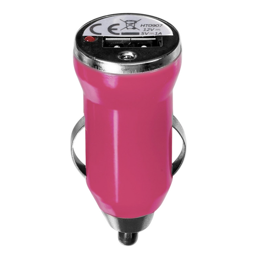 Chargeur USB allume-cigare rose avec LED de fonctionnement pour voiture – 5V 1A. anocea France