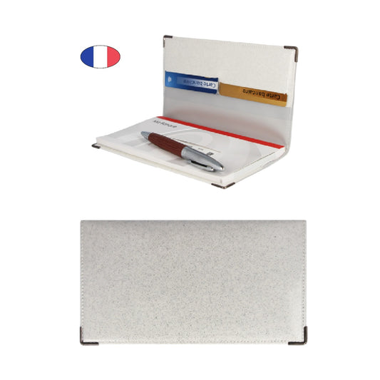 Porte-chéquier scintillant blanc en PVC – Fabriqué en France – Rangement cartes billets papiers - canocea
