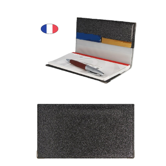 Porte-chéquier scintillant gris foncé en PVC – Fabriqué en France – Rangement cartes billets papiers - CANOCEA
