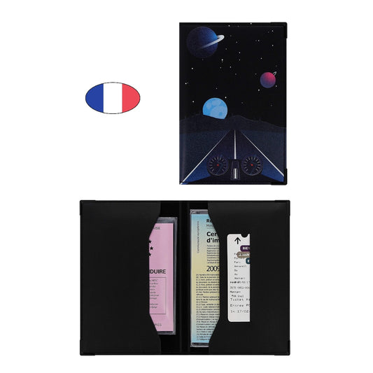 Étui porte papiers voiture moto motif compteur de l’espace – simili cuir – ancien permis et carte grise – fabriqué en France - canocea
