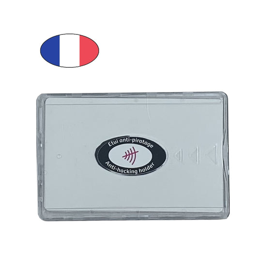 Étui carte bancaire anti-piratage rigide transparent – protection RFID – porte CB une carte – fabriqué en France – existe en plusieurs couleurs - canocea