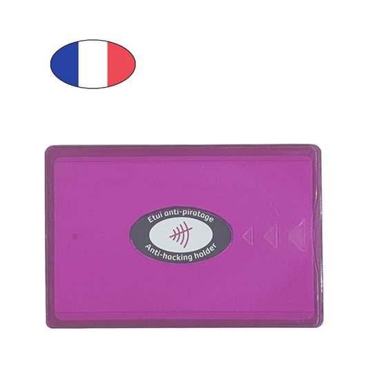 Étui carte bancaire anti-piratage rigide rose – protection RFID – porte CB fabriqué en France - canocea