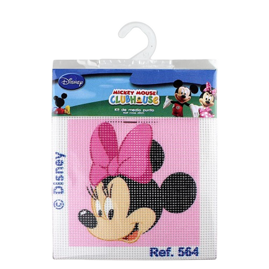Kit canevas Disney Minnie Mouse 12x12cm complet enfant débutant. Canocea France