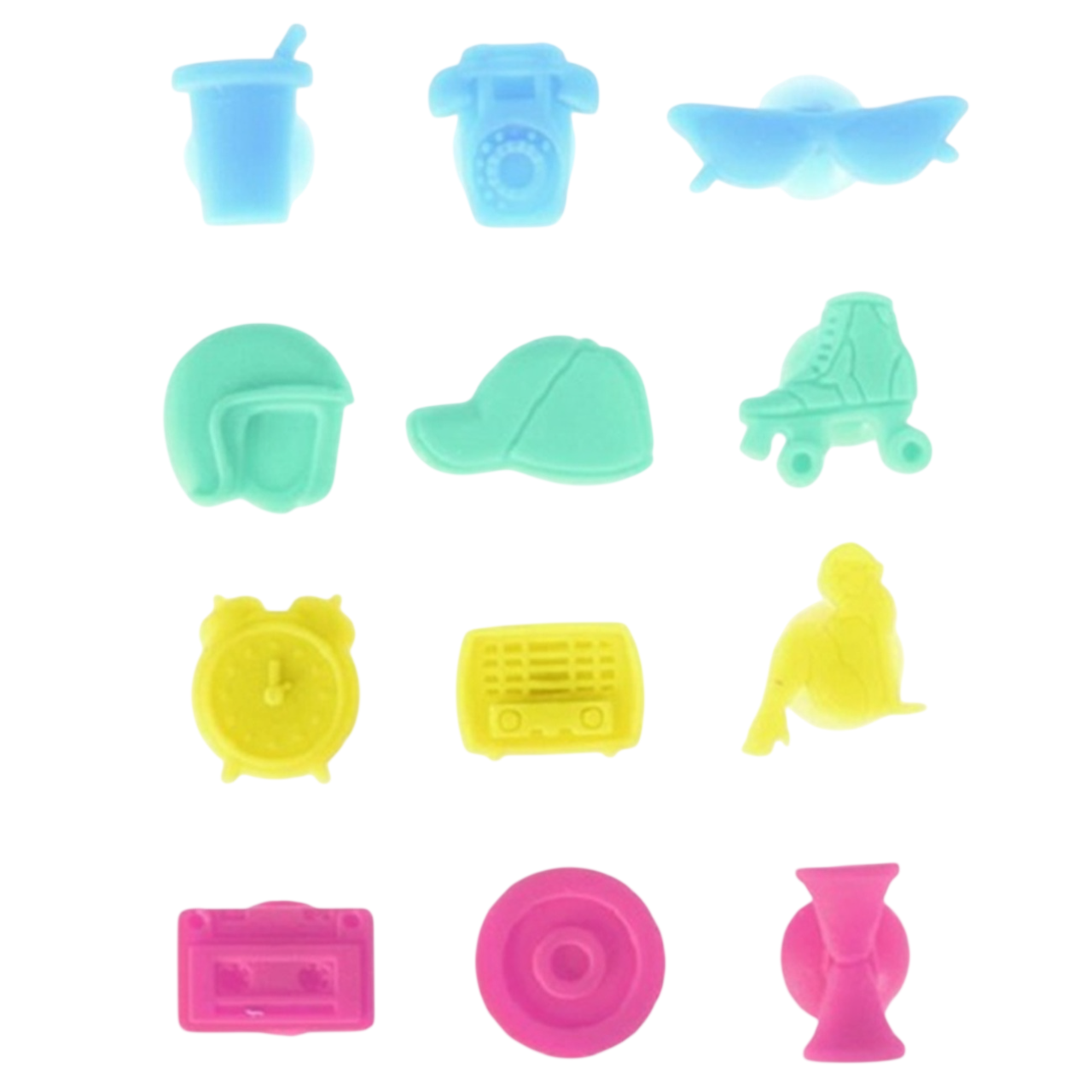 Lot de 12 marque-verres en silicone colorés pour verres à pied. Canocea France