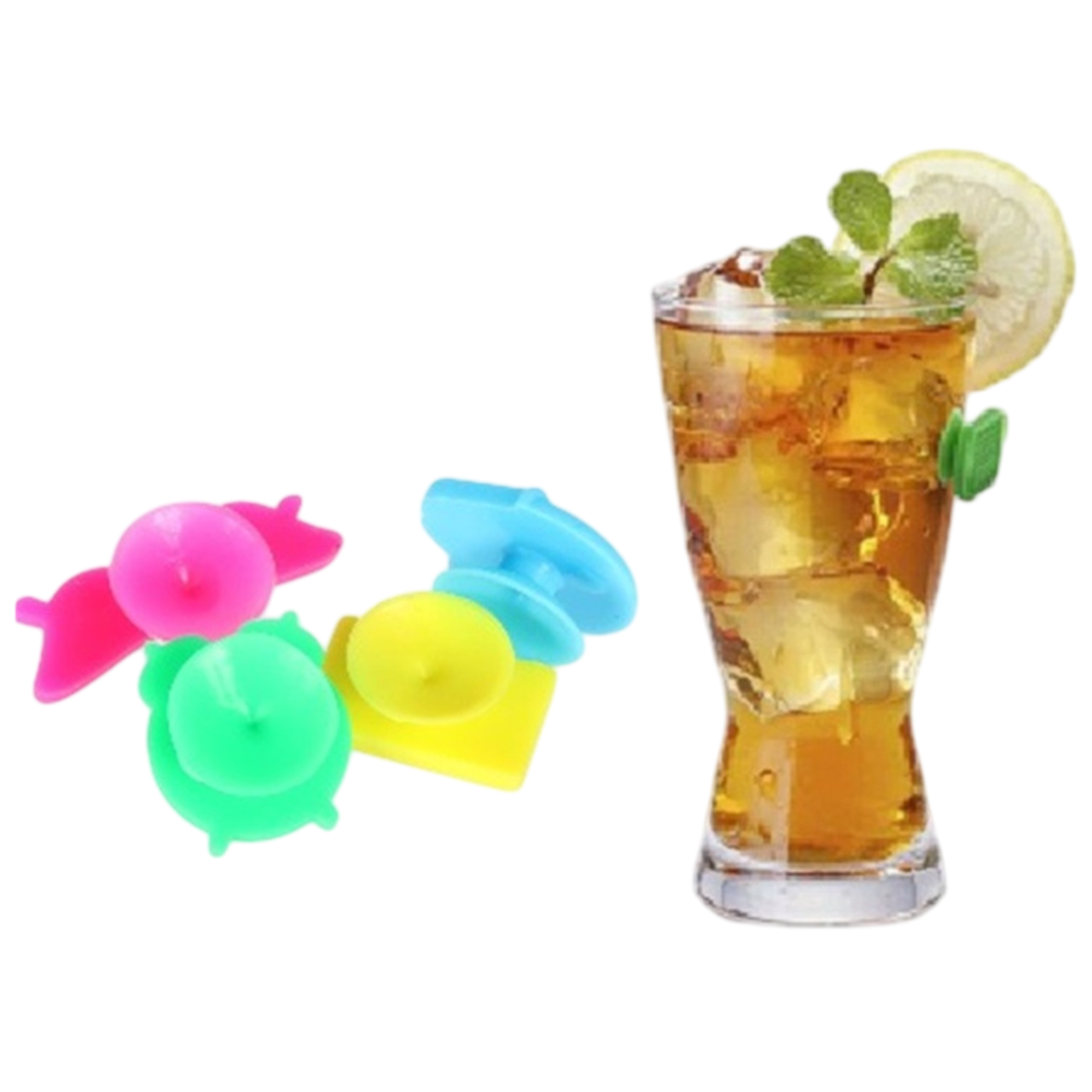 Marque-verre en silicone souple fixation sur bord de verre. Canocea France