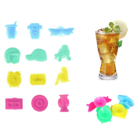 Lot de 12 marque verres en silicone coloré 1,5 cm pour identifier facilement les verres lors d’événements festifs. Canocea France

