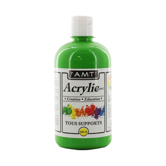 Peinture acrylique - verte - 500ml - tous supports - spécial enfants collectivités, école