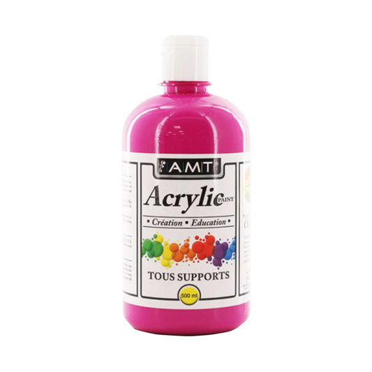 Peinture acrylique - rose - 500ml - tous supports - spécial enfants collectivités, école