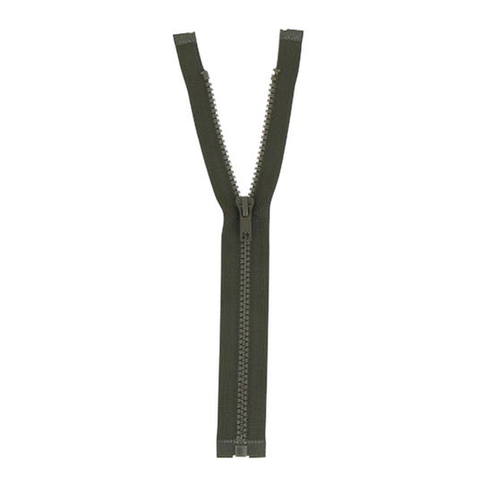 Fermeture à glissière  - Kaki - Séparable - Injecté : N° 5 - 40 cm - Plastique