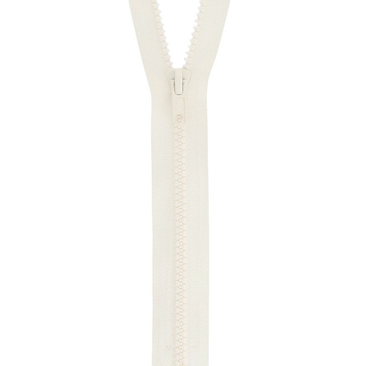 Fermeture à glissière  - Ecru - Séparable - Injecté : N° 5 - 30 cm - Plastique