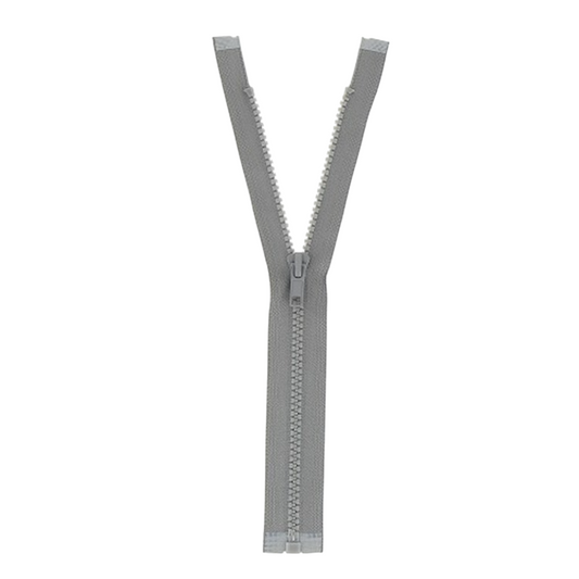 Fermeture à glissière  - Gris - Séparable - Injecté : N° 5 - 30 cm - Plastique