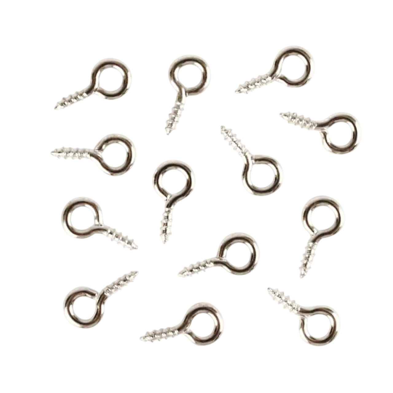 set 50 pitons métal à vis argenté pour diy bricolage. Canocea France