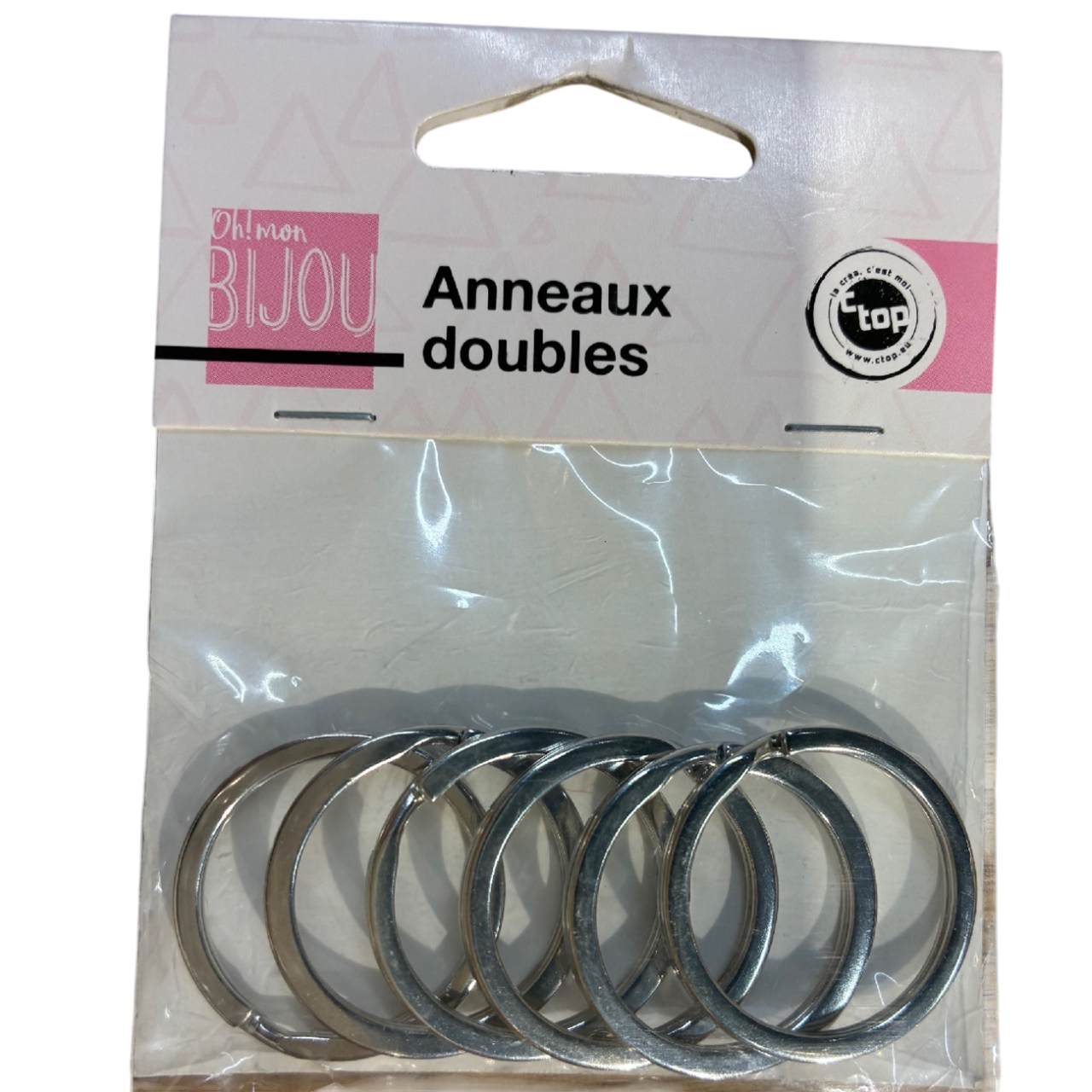 Anneaux métalliques robustes pour porte-clés Argent x6. Canocea France