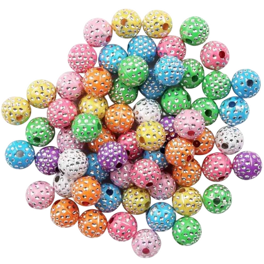 Perles acryliques - strass rondes - D10mm - environ 64 perles