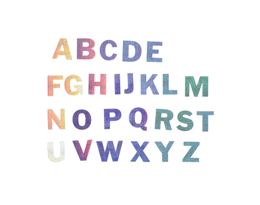 Gommettes holographique alphabet - 50 pièces - de Hauteur 4 cm
