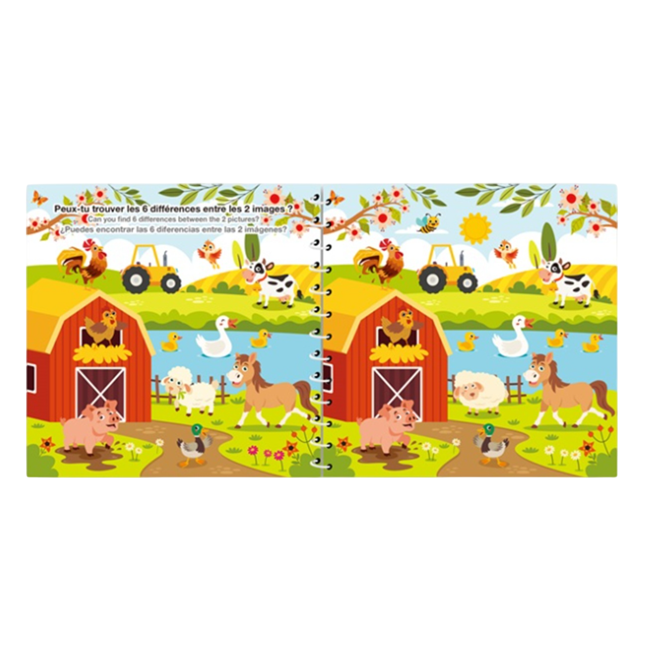 Livre de coloriage magique + stylo à eau – Thème ferme – 16 x 16 cm. Canocea France