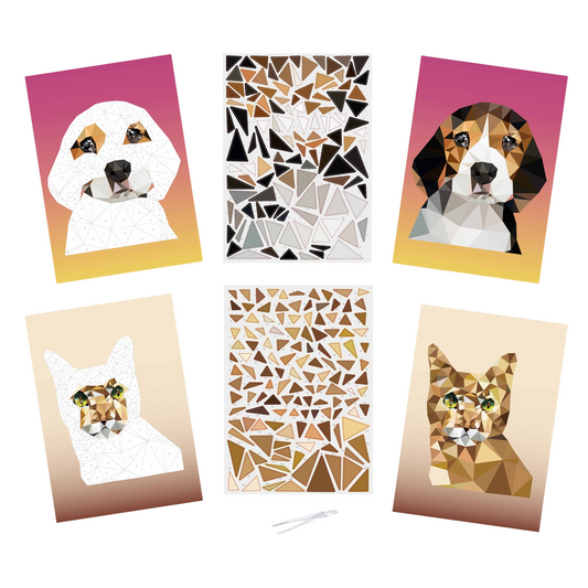 Kit tableaux stickers au numéro - chiens et chats - 2 pièces - A5 (14,8 x 21 cm)
