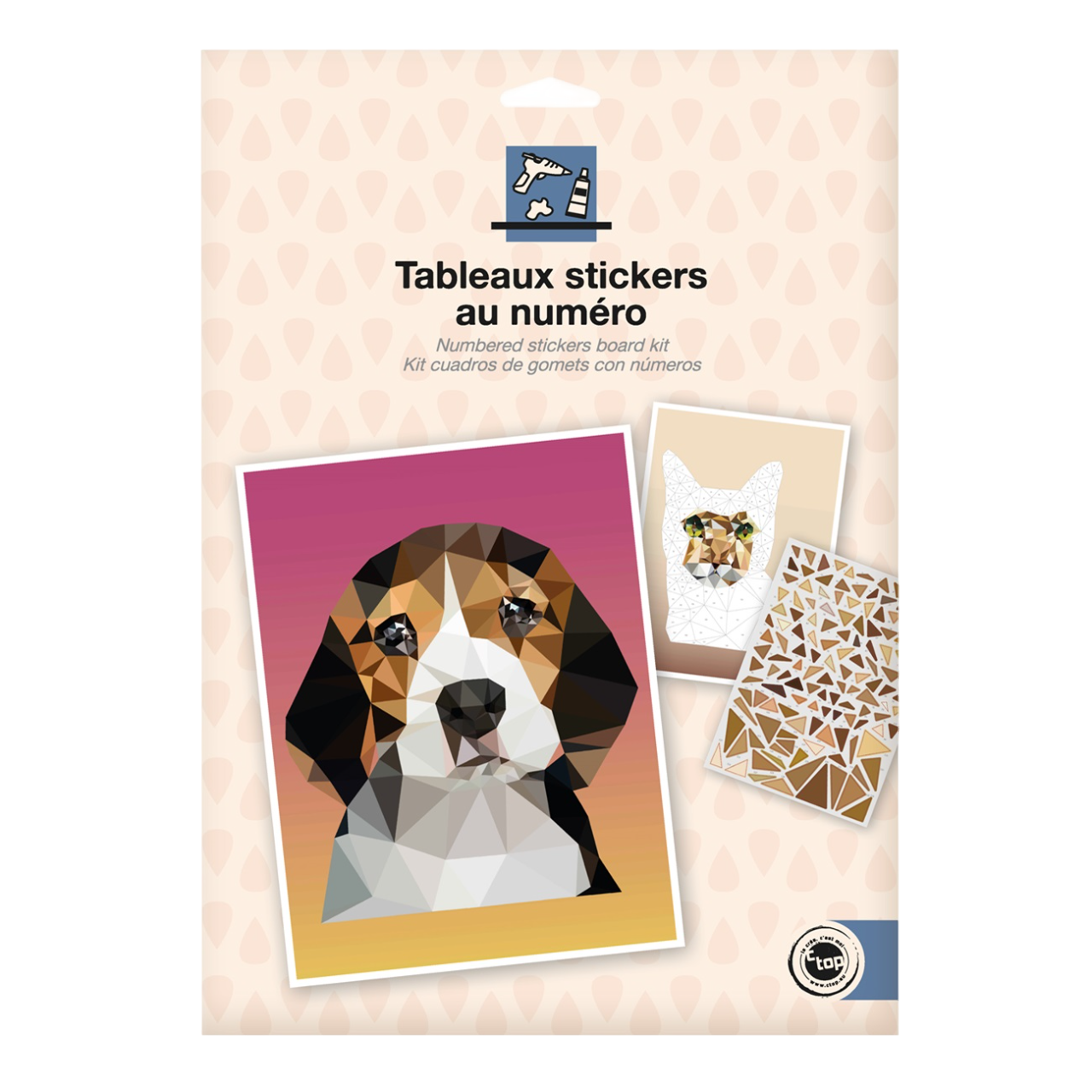 Kit tableaux stickers au numéro - chiens et chats - 2 pièces - A5 (14,8 x 21 cm)
