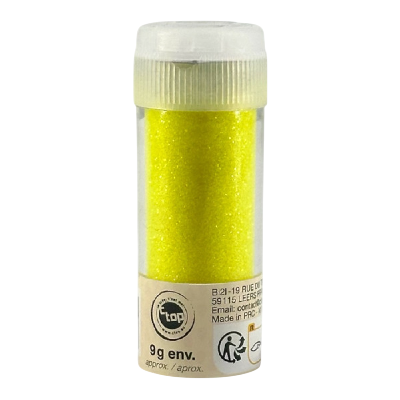 Paillettes biodégradables jaune pastel pour loisirs créatifs – 9 g. Canoea France