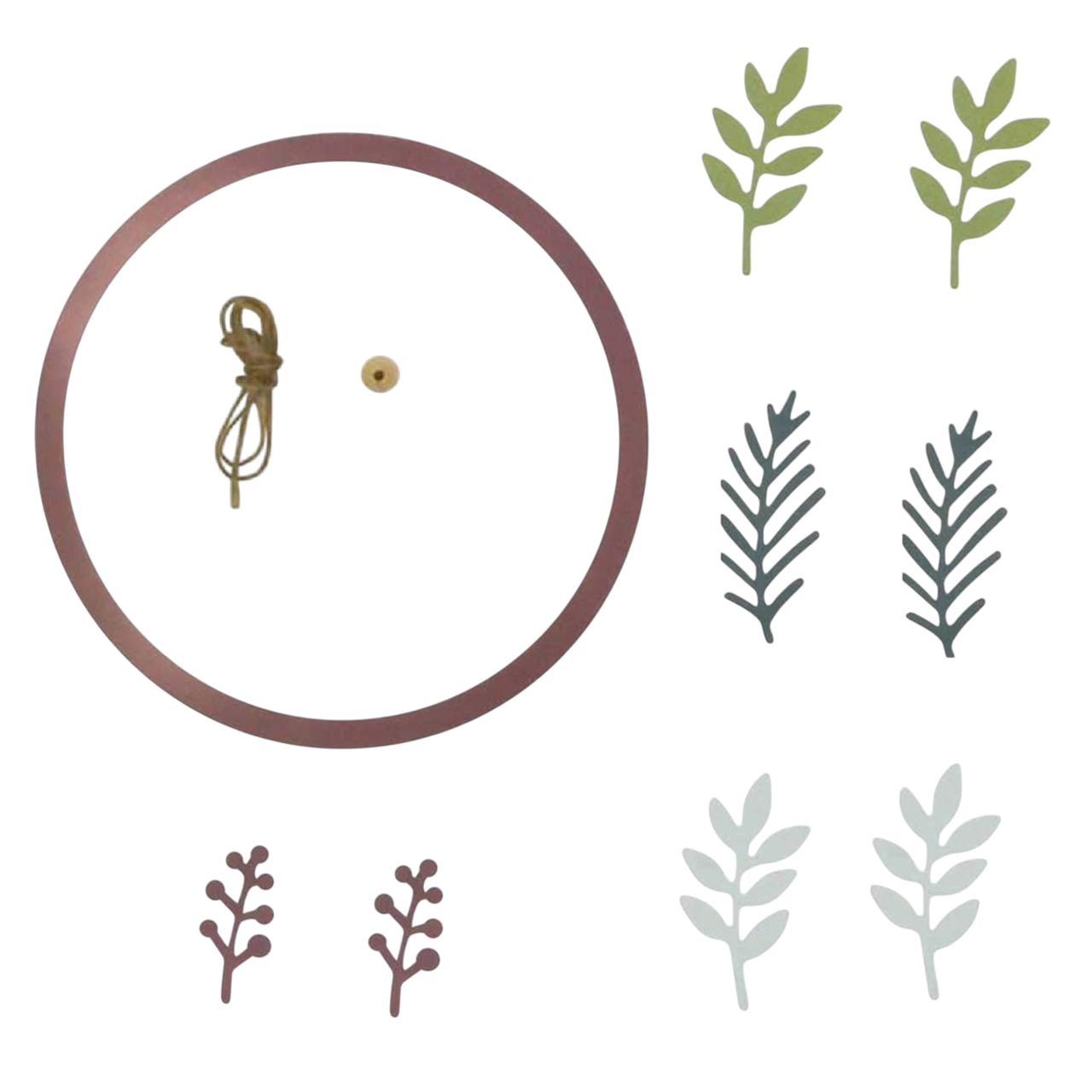 Couronne de noël à assembler en papier cartonné - esprit scandinave  - D20 cm- 63 pièces