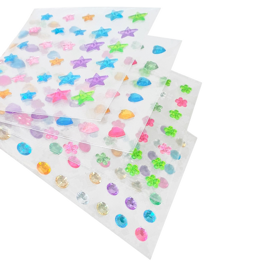 Stickers strass pastel 3D – 198 pièces multiformes pour décoration créative, scrapbooking, objets DIY et accessoires personnalisés - canocea