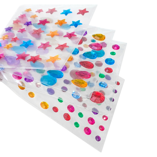 Stickers strass couleurs vives – 196 pièces multiformes de 0,6 à 1,4 cm pour décoration créative, scrapbooking, cartes et objets personnalisés - canocea