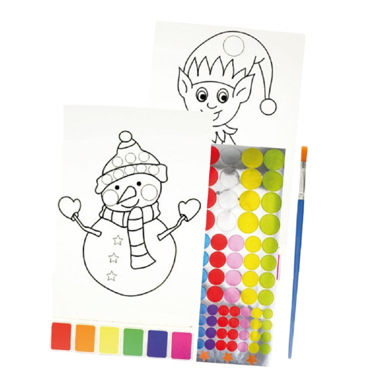 activité manuelle de Noël avec peinture et gommettes. Canocea France