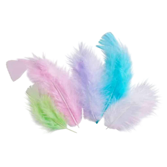Plumes camaïeu pastel 10 cm pour mariages, fêtes et projets créatifs. Canocea France