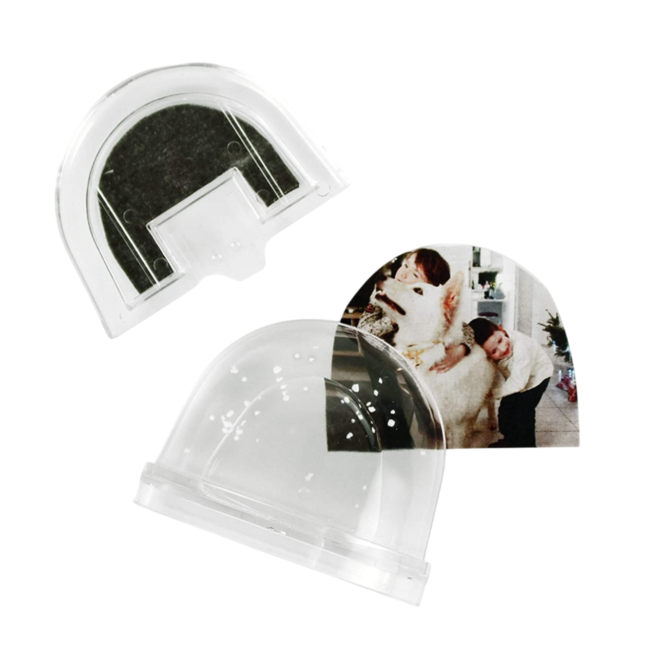 Demi boule à neige aimantée à personnaliser avec photo. Canocea France