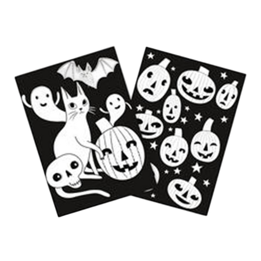 Coloriage velours citrouille Halloween – 2 tableaux 15x21 cm à colorier sans dépasser. Canocea France