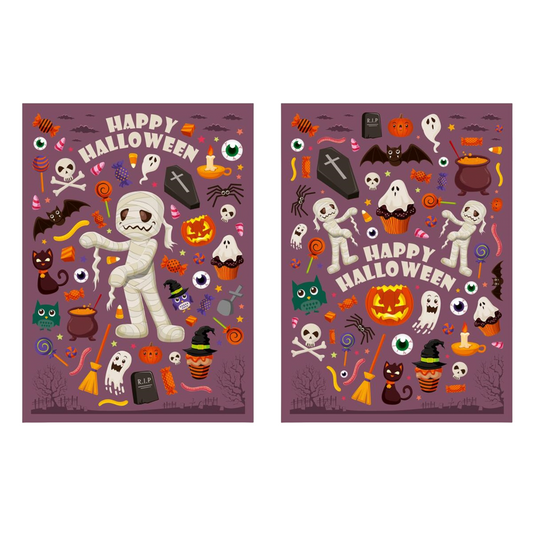 Gommettes momies Halloween - 171 pièces - de 0,5 à 10,3 cm