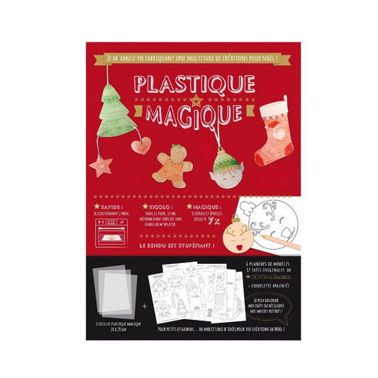 Kit plastique magique Noël – 3 feuilles translucides + 6 modèles – fabrication française - CANOCEA
