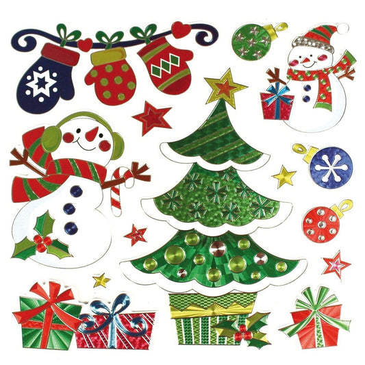Gommettes effet métallisé Noël  -14 pièces - de 1 à 14 cm