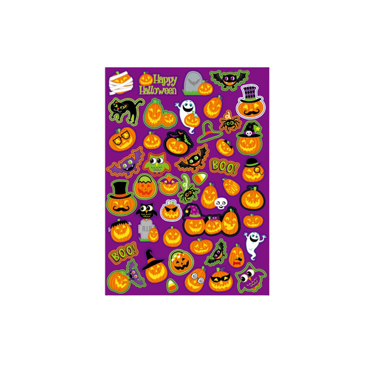 Grand choix de stickers Halloween avec citrouille, fantômes, chauve souris, chat noir, hiboux. Canocea France