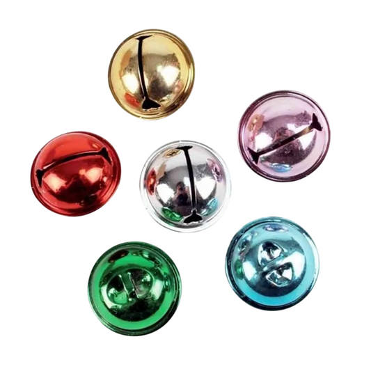 Lot de 6 grelots colorés en métal 3,5 cm pour loisirs créatifs. Canocea France