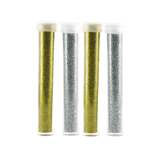 Tubes de paillettes diamantines - Doré et argenté - 4 pièces