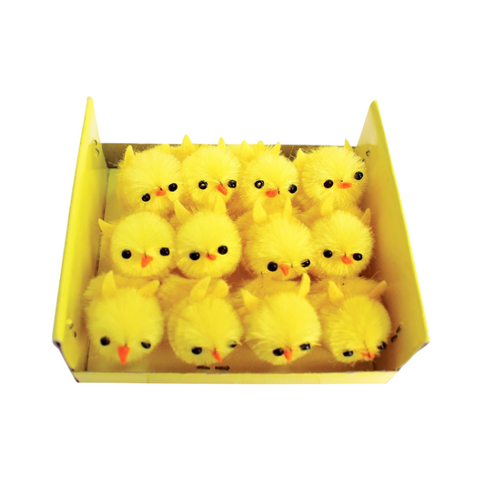 Poussins - chenille de soie - 12 pièces - 2,5 cm